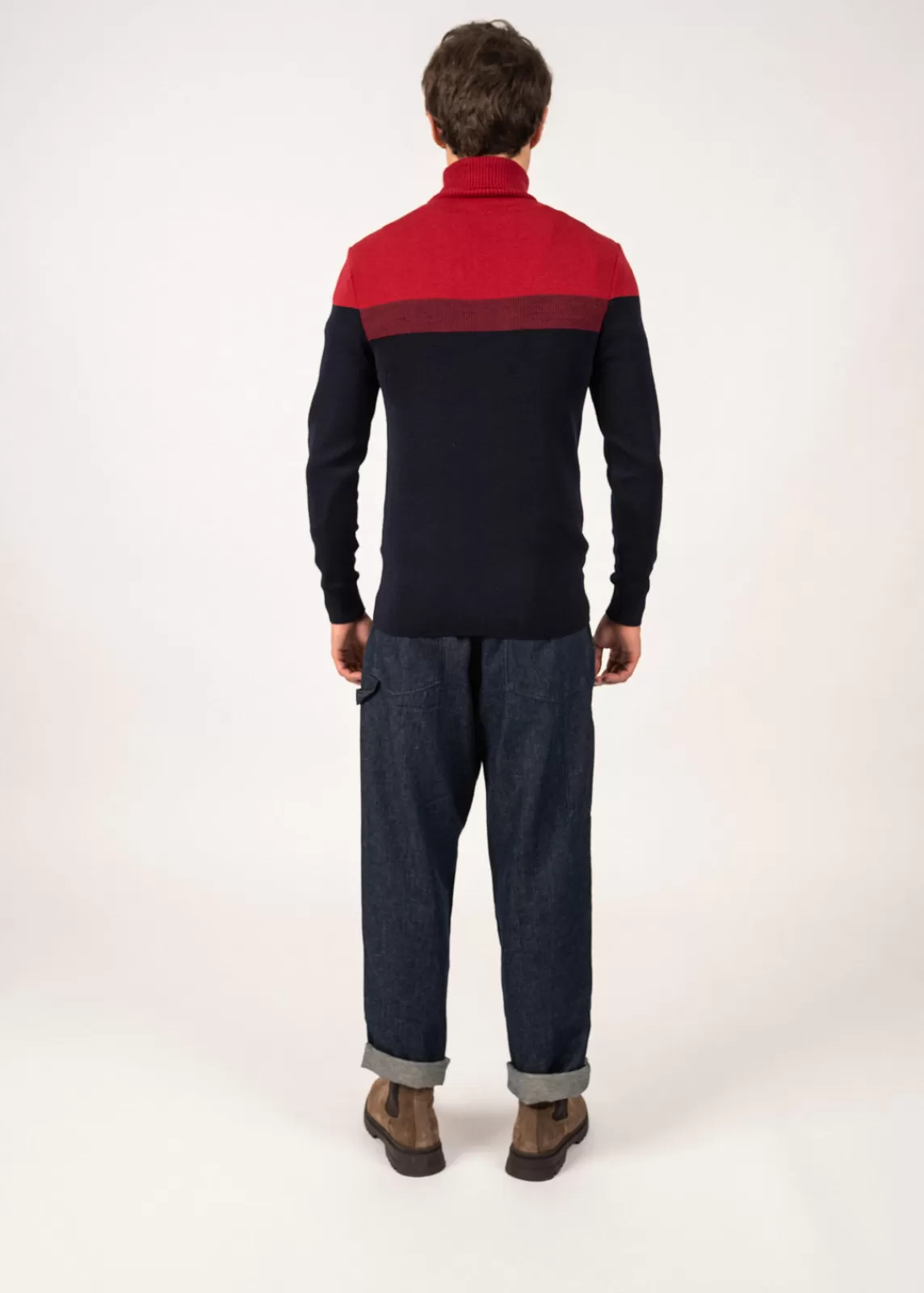Jumpers & Cardigans>Saint James Bretagne Roulé sailor jumper MARINE/PERSAN