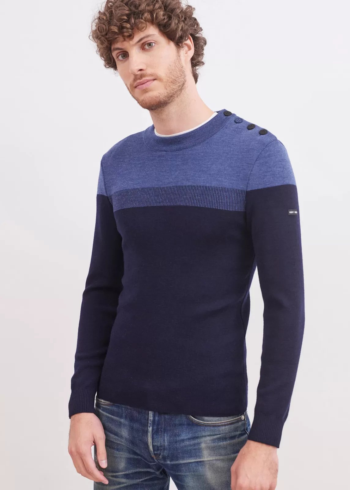 Sailor Jumpers>Saint James Bretagne sailor jumper MARINE/JEANS