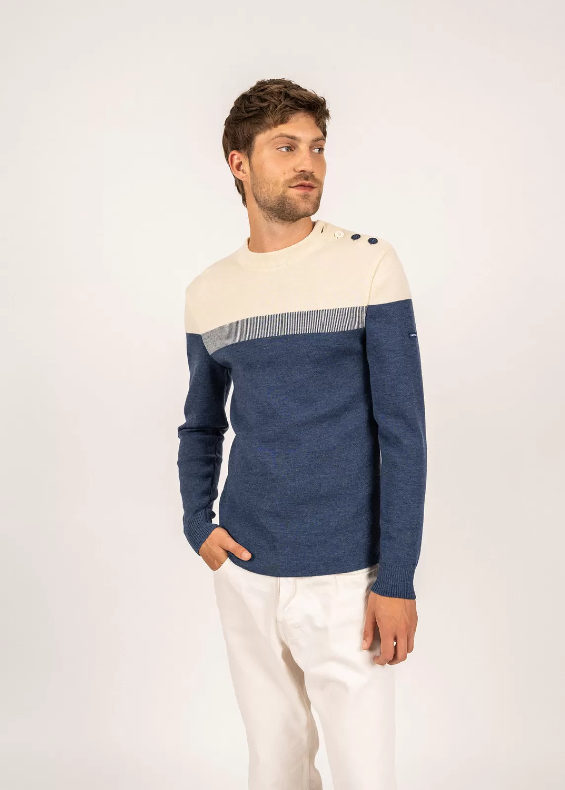 Sailor Jumpers>Saint James Bretagne sailor jumper JEAN/ECRU