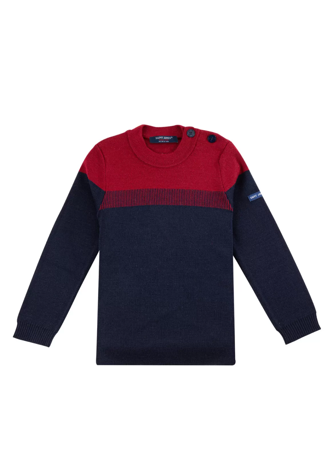 Sailor Jumpers>Saint James Bretagne sailor jumper for kids MARINE/PERSAN