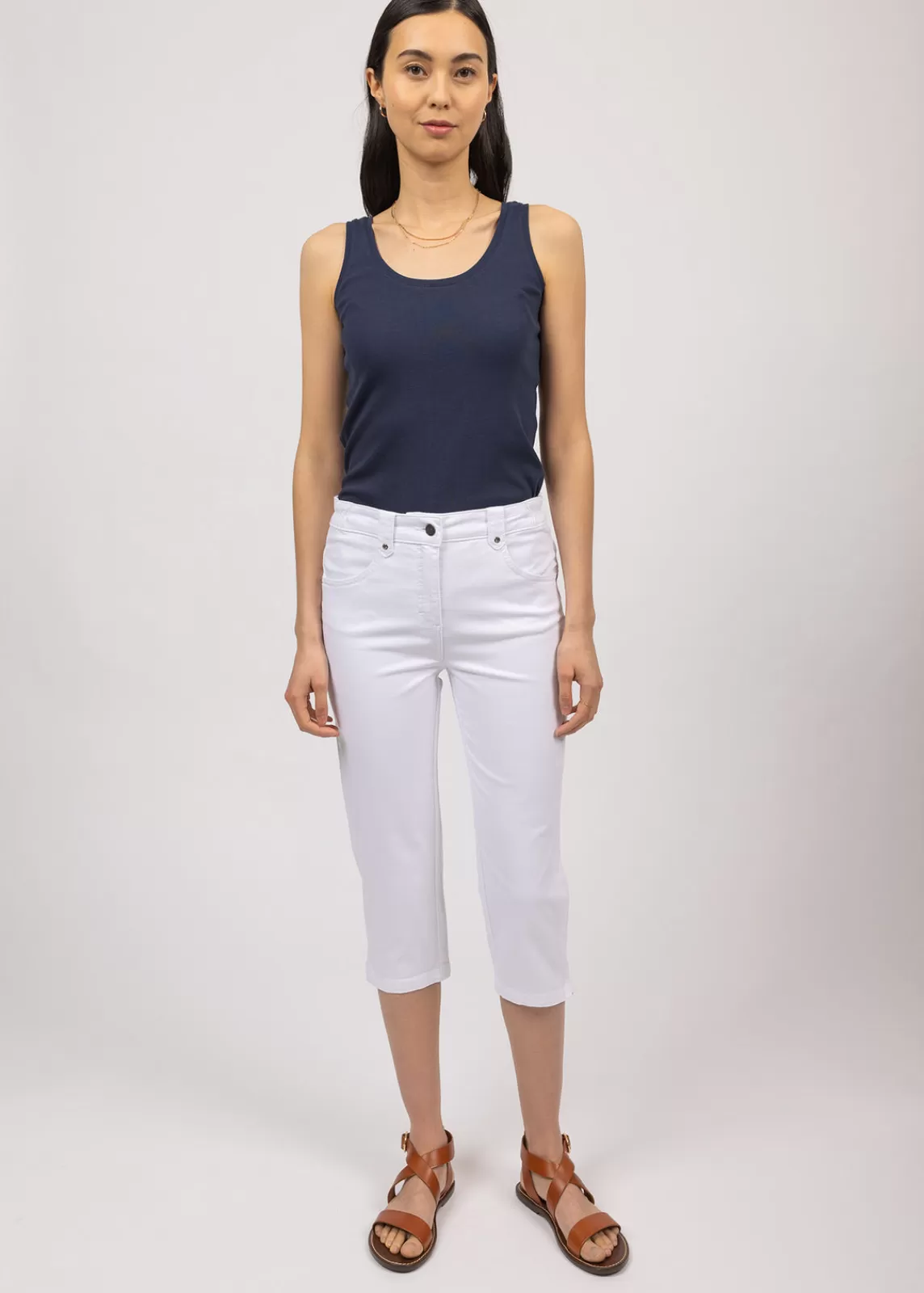 Trousers & Shorts>Saint James Elodie three quarters pants BLANC