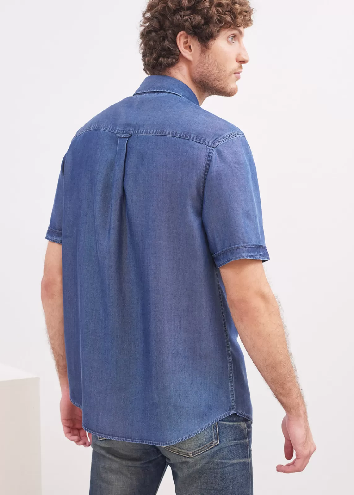 Shirts>Saint James Frederic short sleeve shirt CHAMBRAY