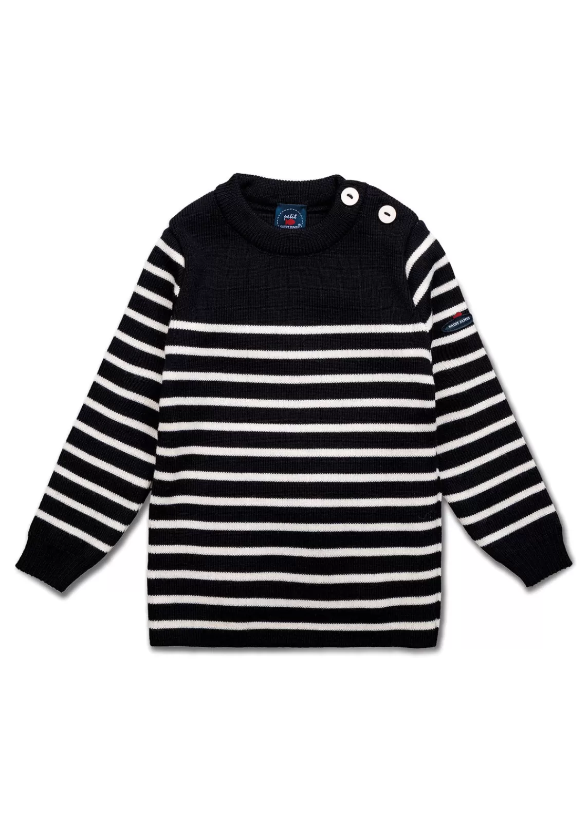 Sailor Jumpers>Saint James Moussaillon striped sailor jumper for babies NAVY/ECUME