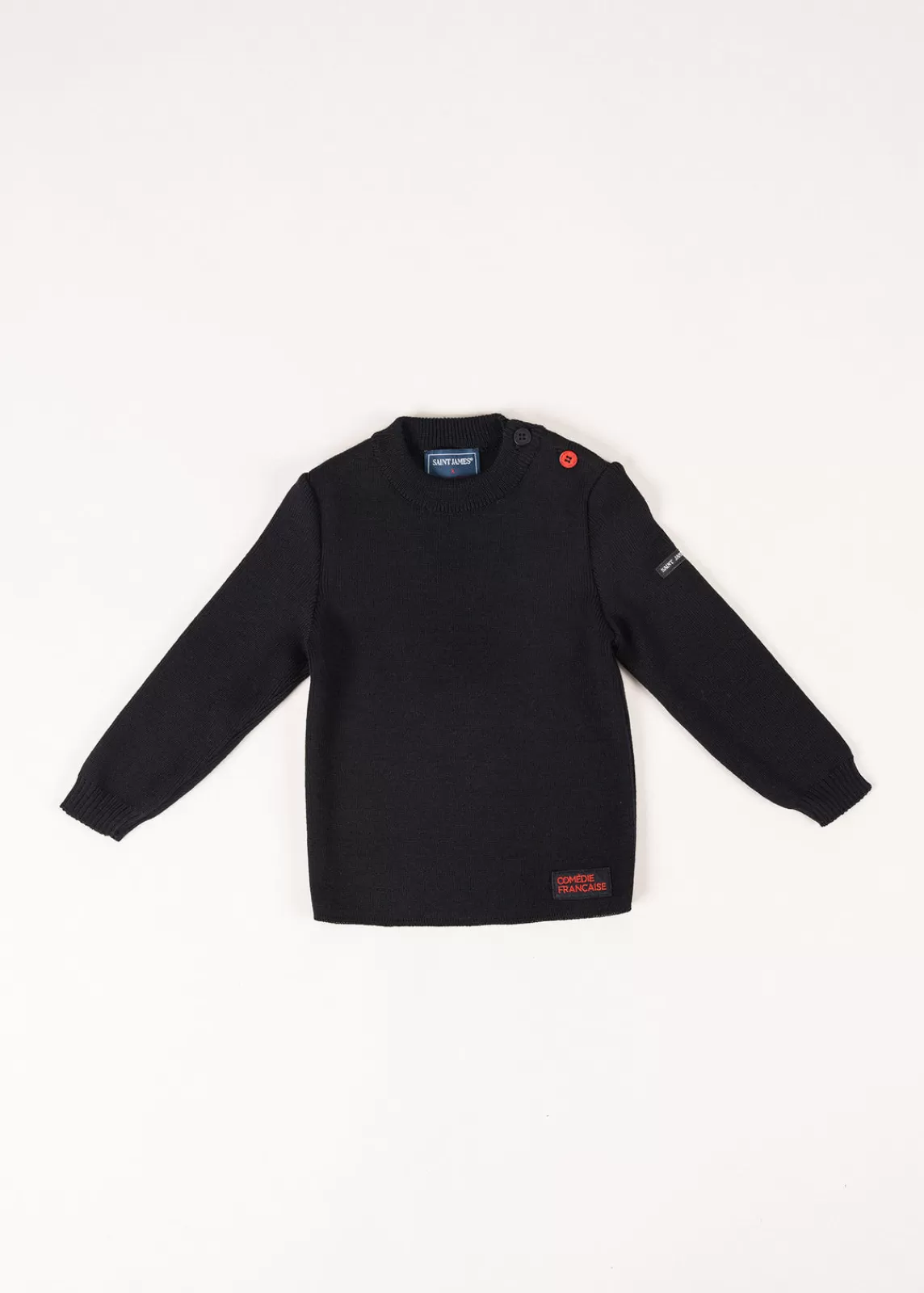 Sailor Jumpers>Saint James Plain sailor jumper with elbow patches for kids NAVY