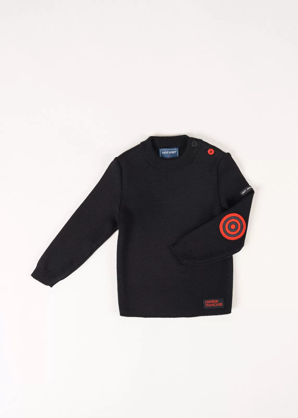 Sailor Jumpers>Saint James Plain sailor jumper with elbow patches for kids NAVY